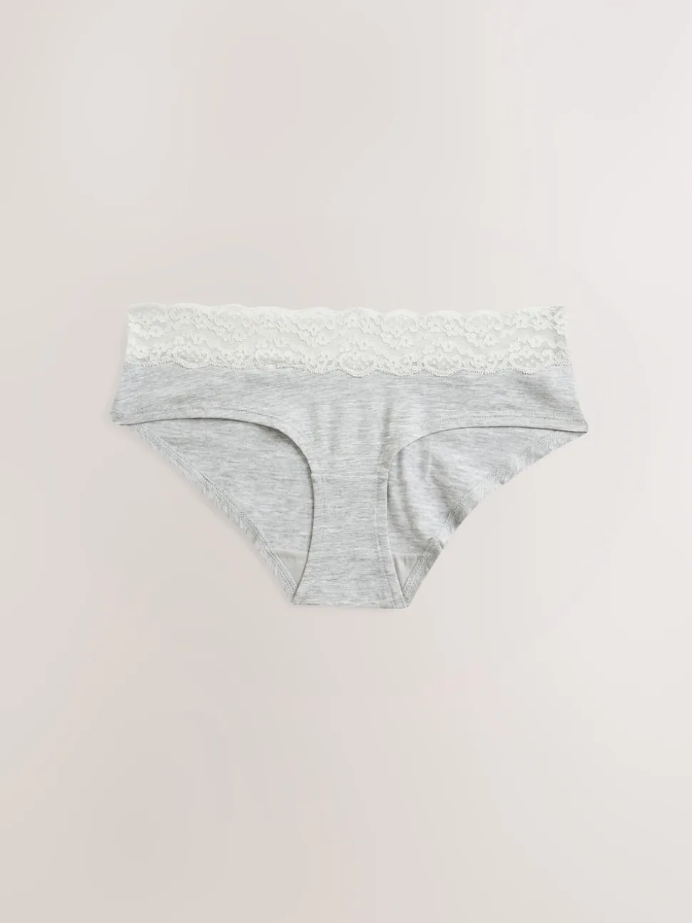 Blanc/Noir/Gris - Lot de 4 culottes en coton et dentelle