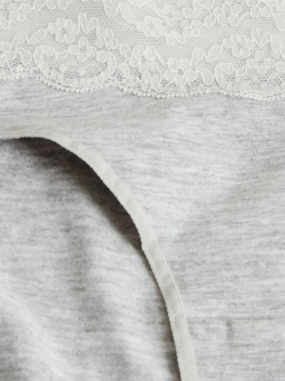 Blanc/Noir/Gris - Lot de 4 culottes en coton et dentelle