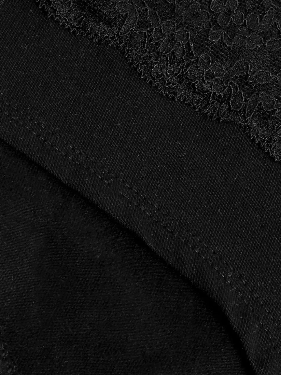 Blanc/Noir/Gris - Lot de 4 culottes en coton et dentelle