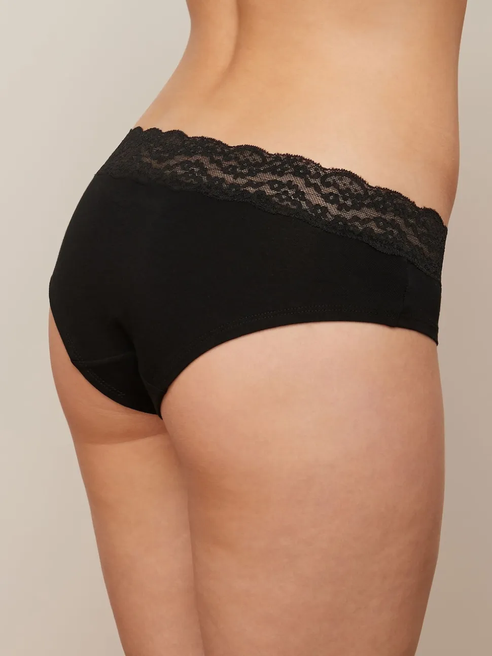 Blanc/Noir/Gris - Lot de 4 culottes en coton et dentelle