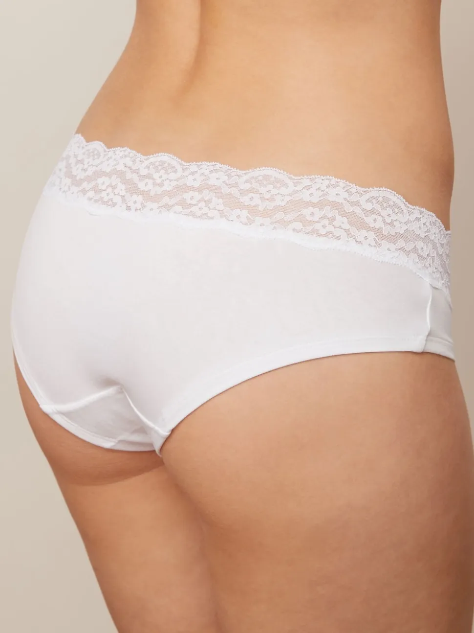 Blanc/Noir/Gris - Lot de 4 culottes en coton et dentelle