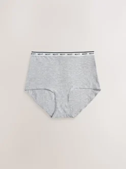 Blanc/Noir/Gris - Lot de 4 culottes à logo en coton