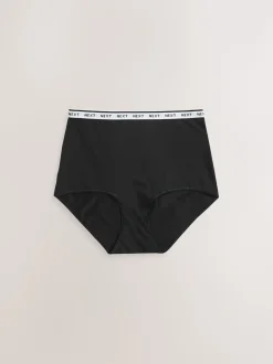 Blanc/Noir/Gris - Lot de 4 culottes à logo en coton