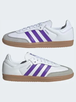 Blanc/Pourpre - Baskets Adidas Original Samba Og