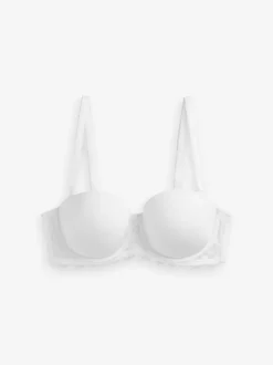 Blanc/Praline Nude - Lot de 2 Soutiens-gorge multipositions sans bretelles à tampons légers A-E