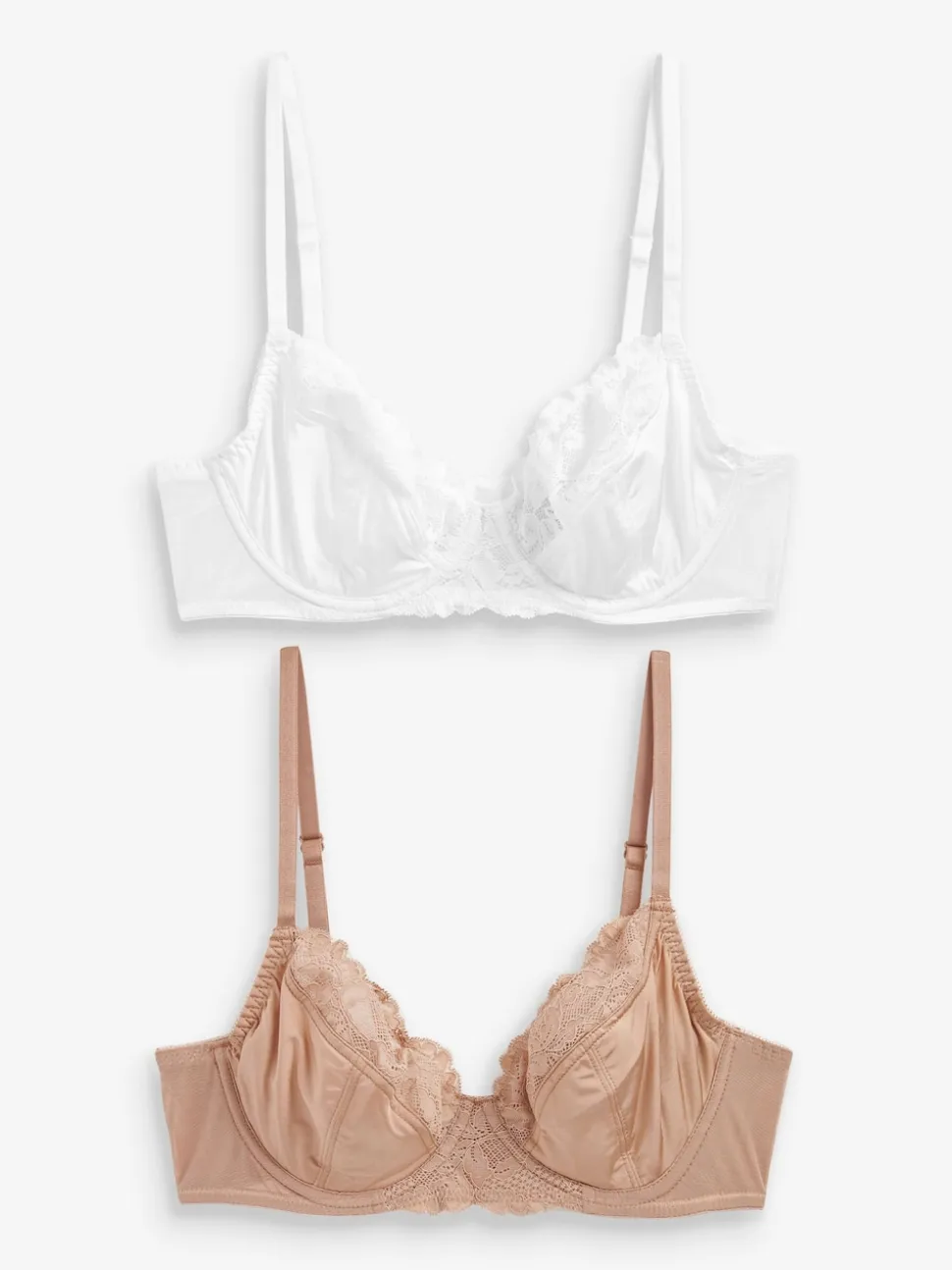 Blanc/Praline Nude - Soutien-gorge à bonnets entiers sans coussinets