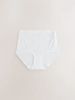 Blanc/Rose/Marine - Lot de 7 culottes en dentelle collée Comfort