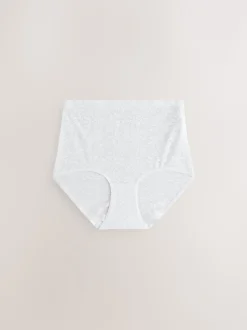 Blanc/Rose/Marine - Lot de 7 culottes en dentelle collée Comfort