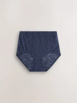 Blanc/Rose/Marine - Lot de 7 culottes en dentelle collée Comfort