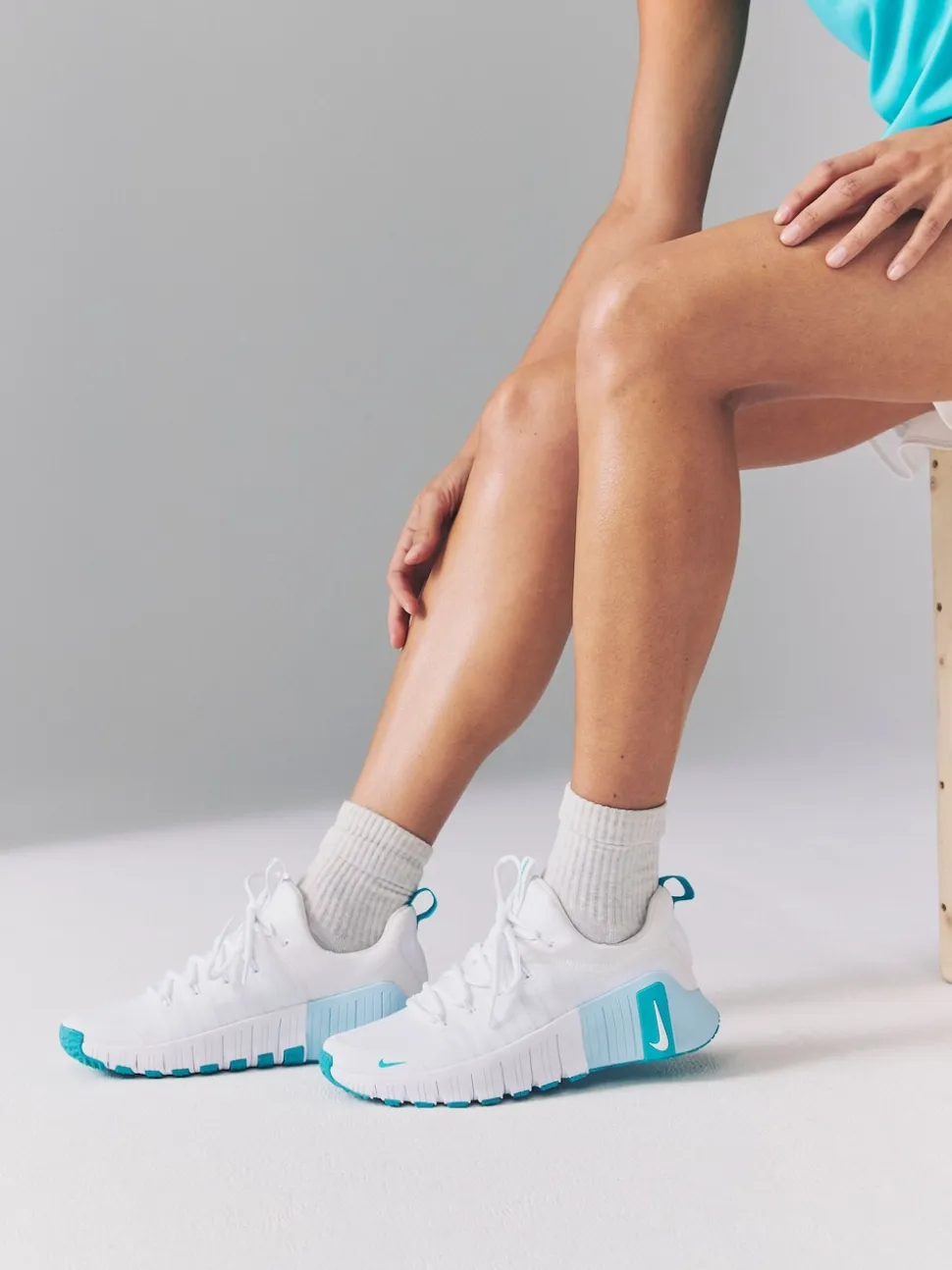 Blanc/sarcelle - Nike Free Metcon 6 Training Trainers