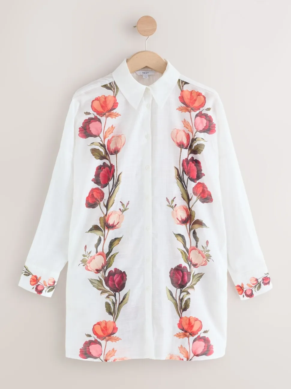 Blanc/Vert - Chemise de plage