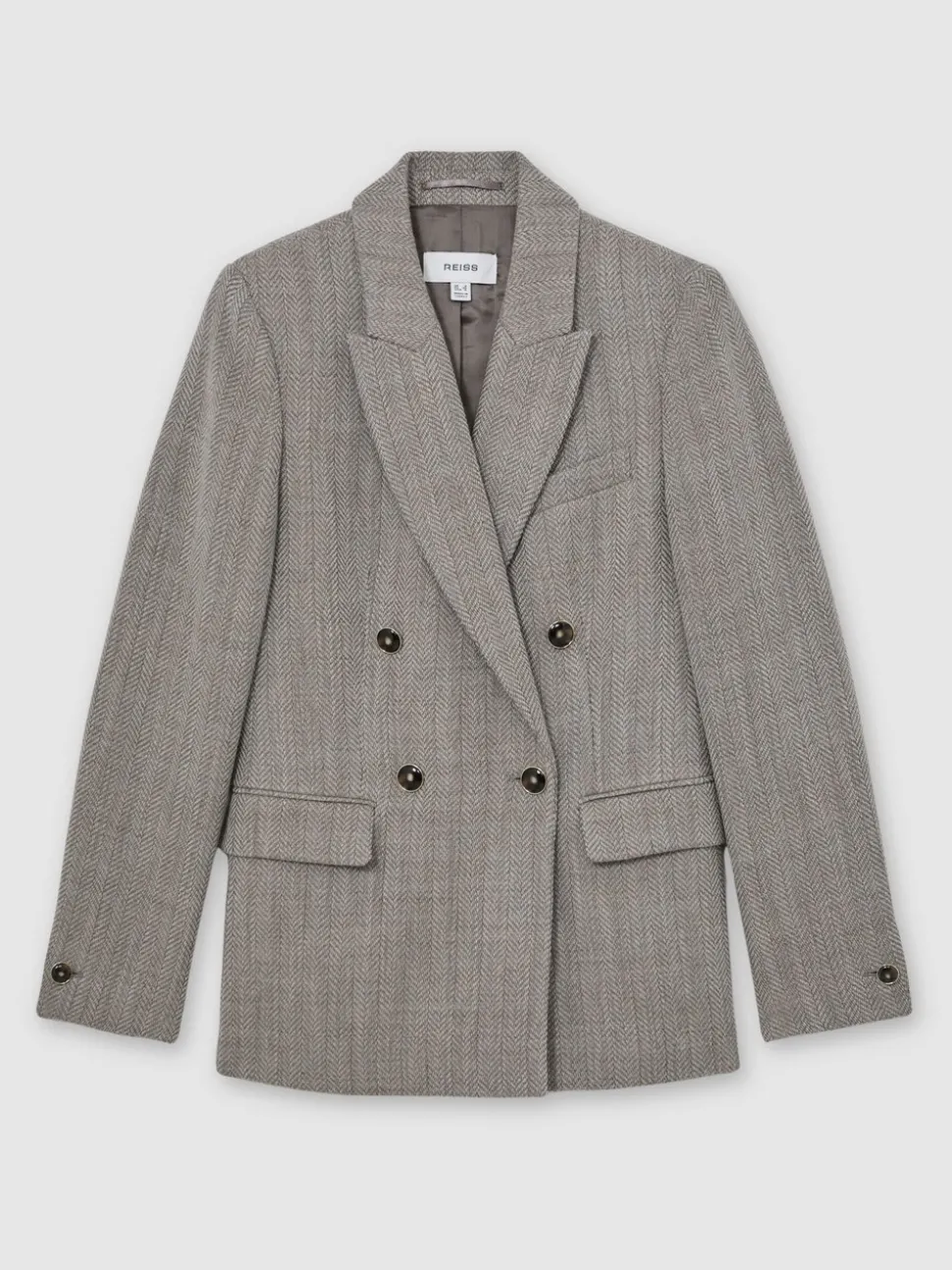 Blazer à double boutonnage Reiss Ember à chevrons en laine et coton