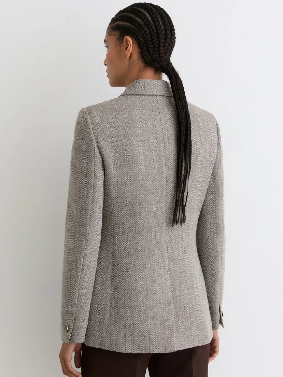 Blazer à double boutonnage Reiss Ember à chevrons en laine et coton