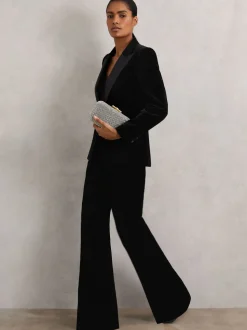 Blazer de costume simple boutonnage Reiss Myrtle en velours