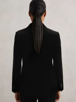 Blazer de costume simple boutonnage Reiss Myrtle en velours