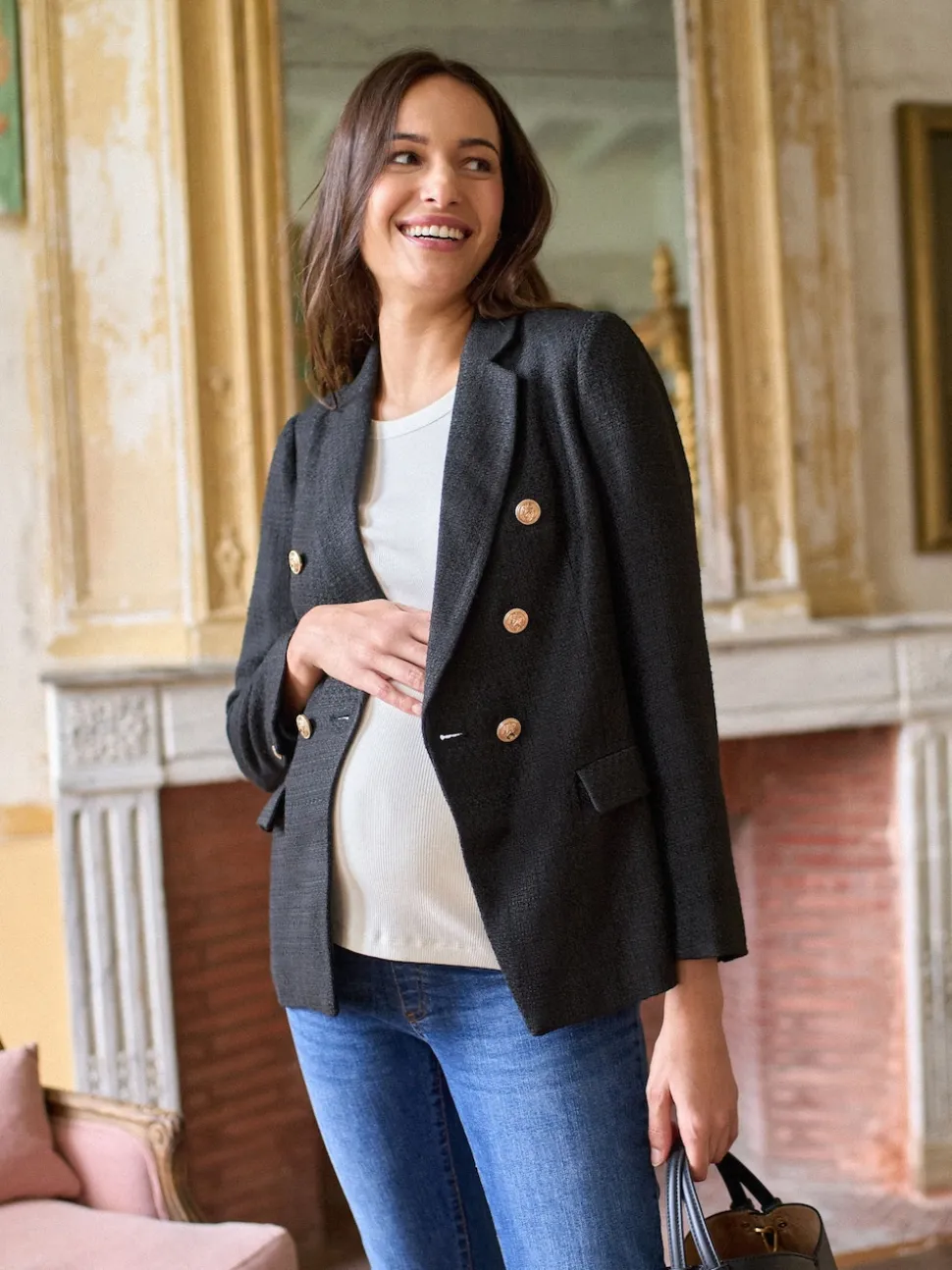 Blazer de grossesse Seraphine en tweed