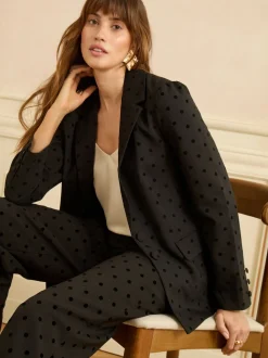 Blazer Love & Roses à pois floqués