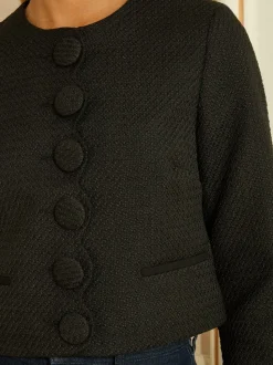 Blazer Love & Roses festonné en boucle