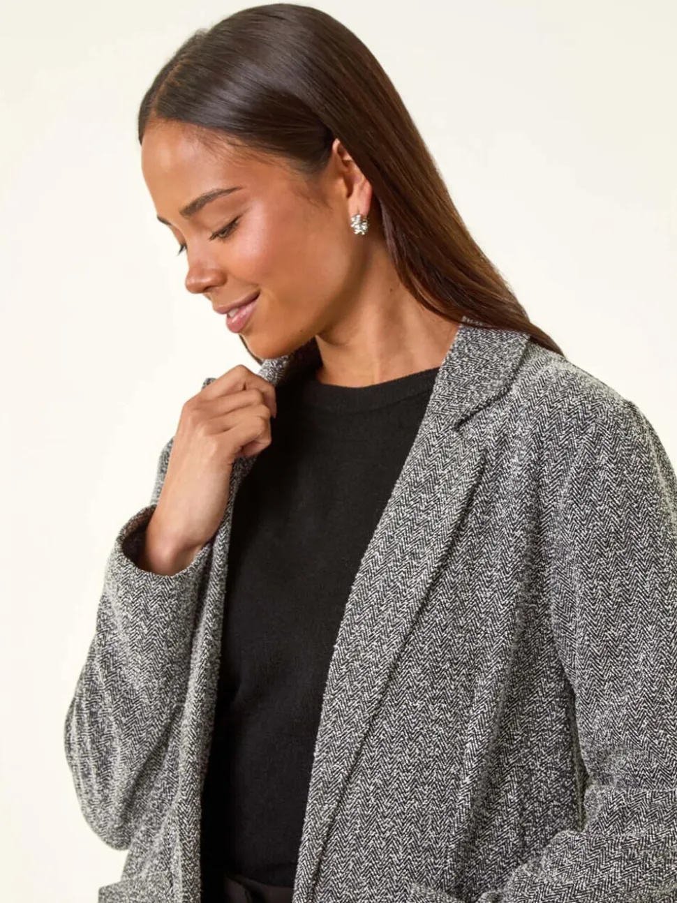 Blazer Roman Petites tailles à poche à chevrons
