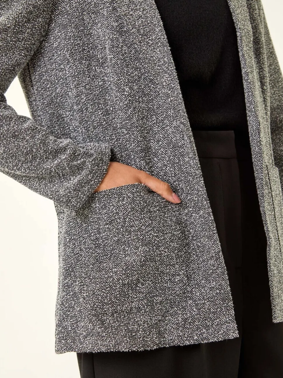 Blazer Roman Petites tailles à poche à chevrons