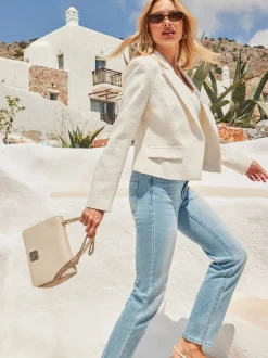 Blazer Sosandar boucle avec bouton nacré