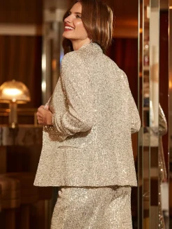 Blazer Sosandar Sequin coupe décontractée