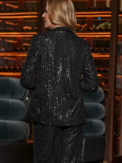 Blazer Sosandar Sequin coupe décontractée