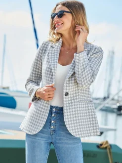 Blazer Sosandar vichy à dents de chien