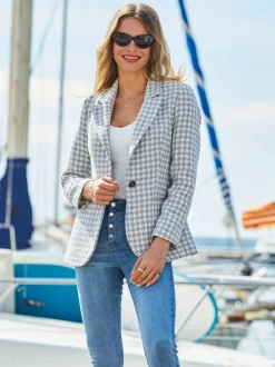 Blazer Sosandar vichy à dents de chien