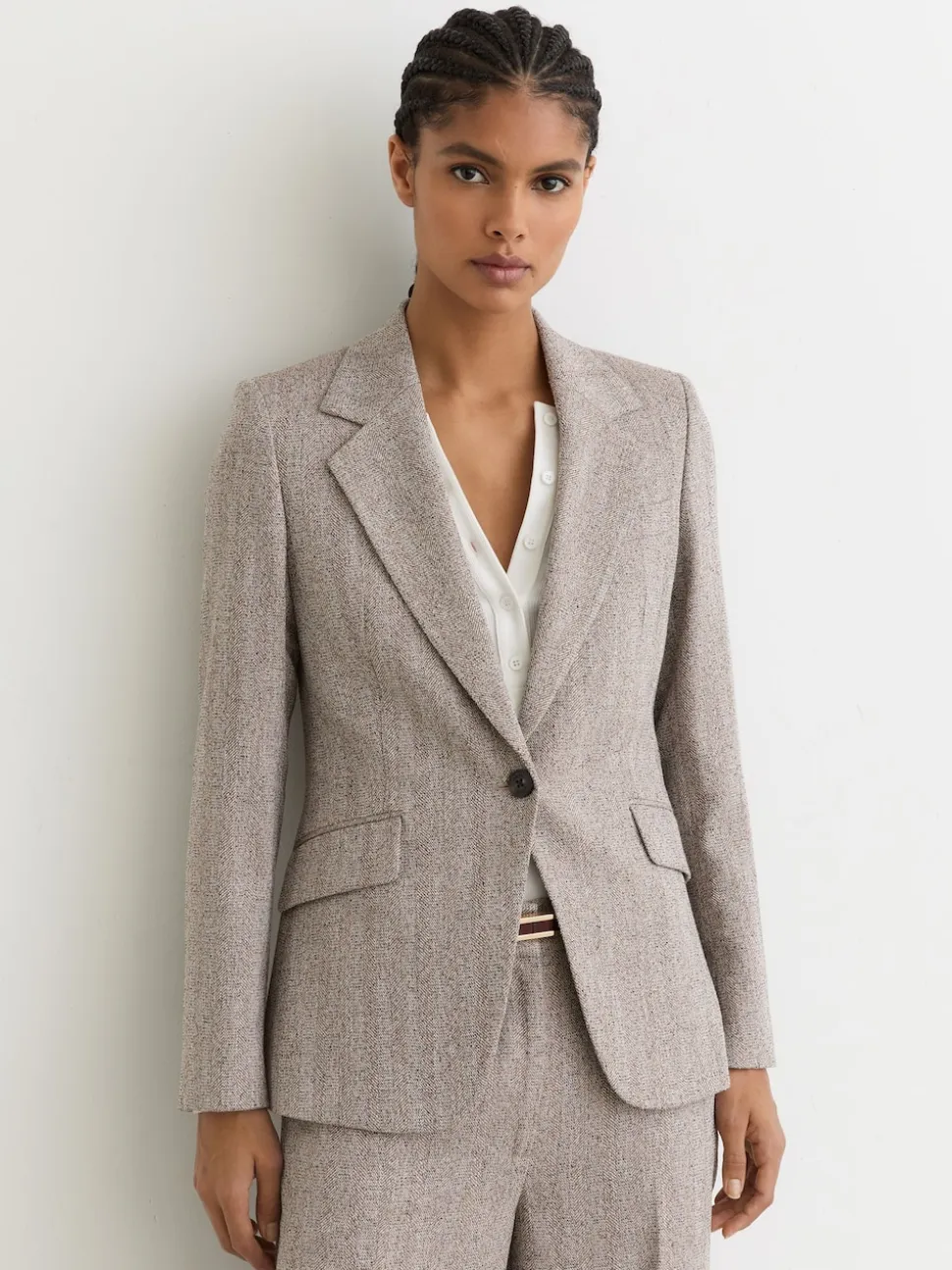 Blazer Texture à boutonnage simple Reiss Isla