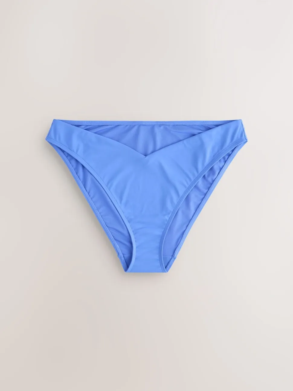 bleu - Bas de bikini taille haute en V
