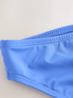 bleu - Bas de bikini taille haute en V