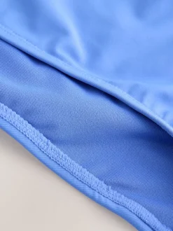 bleu - Bas de bikini taille haute en V