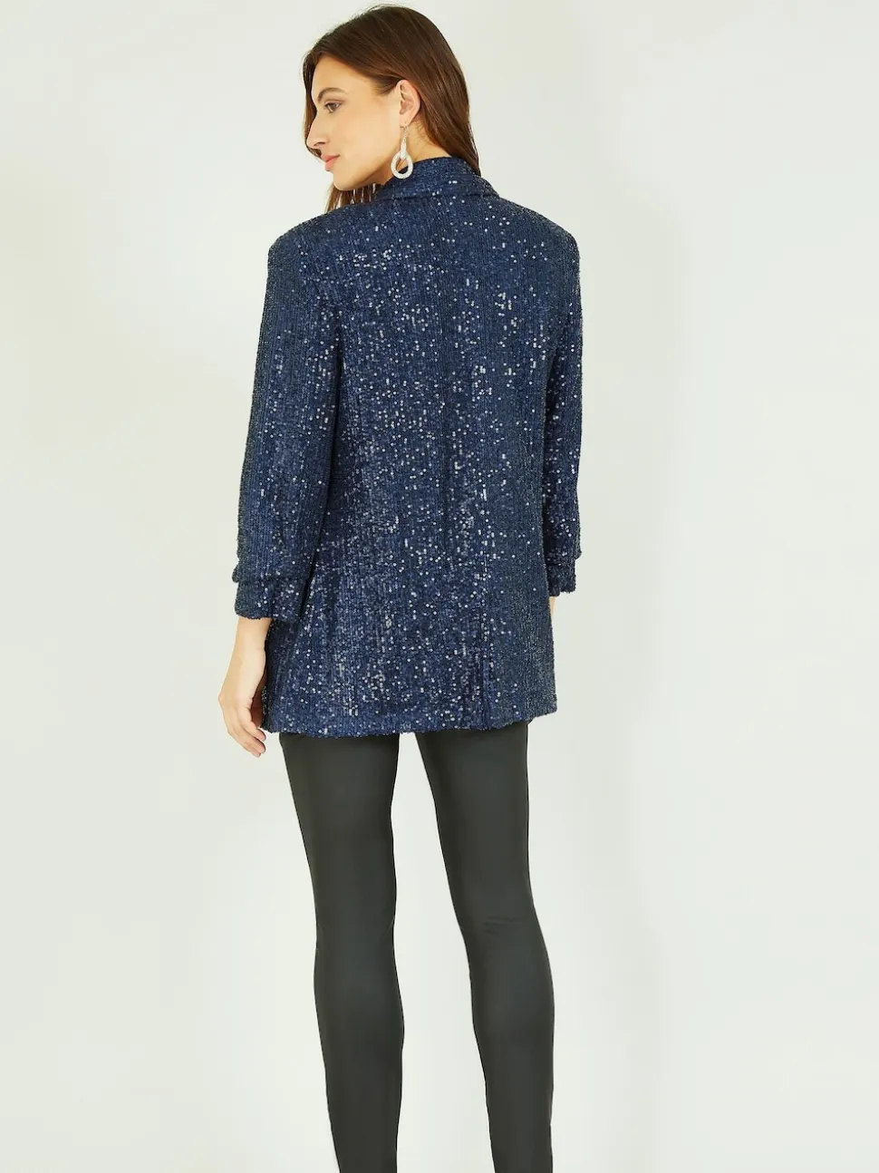 Bleu - Blazer Yumi Sequin avec poches