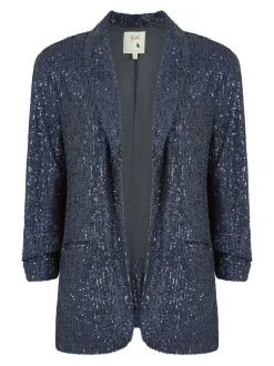 Bleu - Blazer Yumi Sequin avec poches