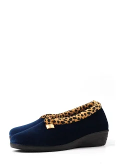 Bleu - Chaussons compensés Lunar Paloma à imprimé animal