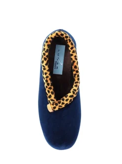 Bleu - Chaussons compensés Lunar Paloma à imprimé animal