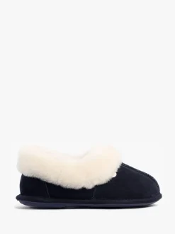 Bleu - Chaussons Just Sheepskin femme bleus classiques en peau de mouton