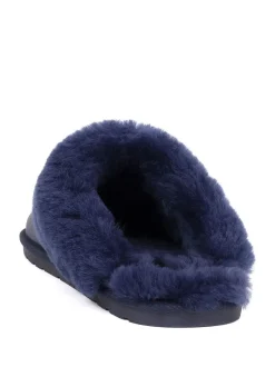Bleu - Chaussons mules Jones Bootmaker Bella-Rose en peau de mouton