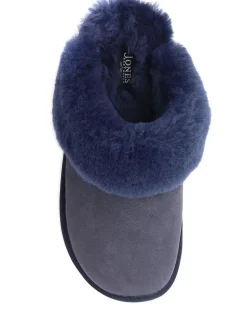 Bleu - Chaussons mules Jones Bootmaker Bella-Rose en peau de mouton