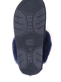 Bleu - Chaussons mules Jones Bootmaker Bella-Rose en peau de mouton