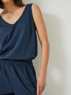 Bleu - Combinaison courte en jersey Hush