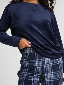 Bleu - Ensemble pyjama Hunkemoller en velours