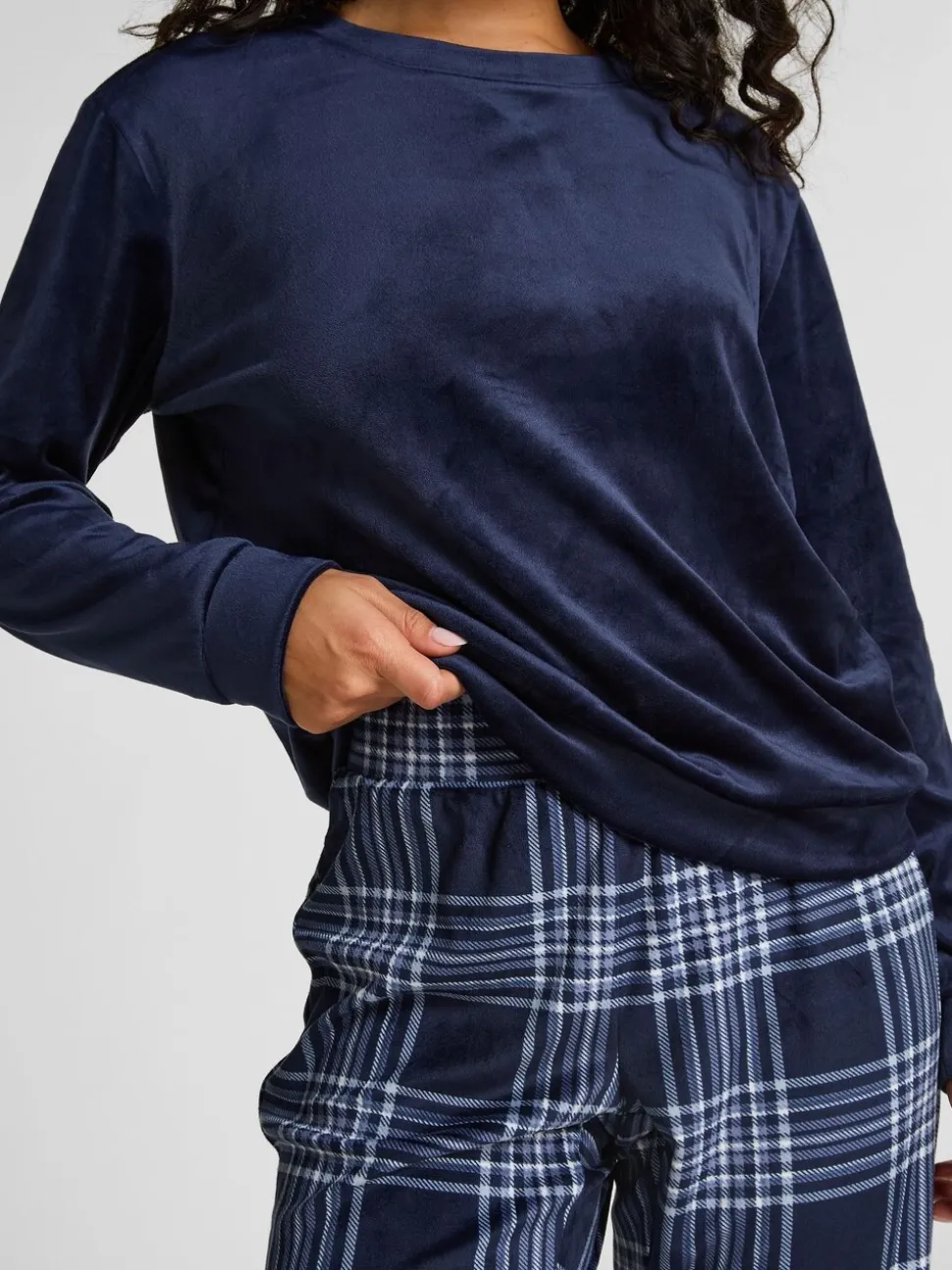 Bleu - Ensemble pyjama Hunkemoller en velours