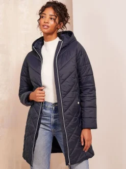 Bleu - Friends Like These Veste mi-longue matelassée