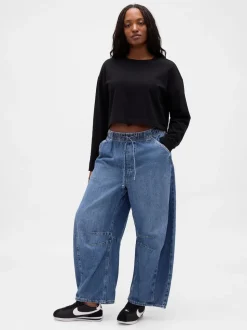 Bleu - Gap Jeansfer à cheval ultra-doux taille moyenne