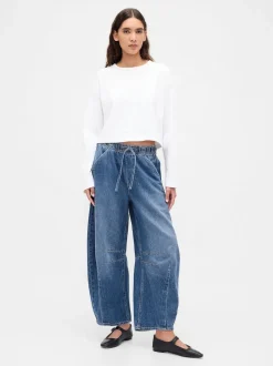Bleu - Gap Jeansfer à cheval ultra-doux taille moyenne