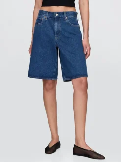 Bleu - Gap short en jean jort long taille mi-haute de 11 pouces