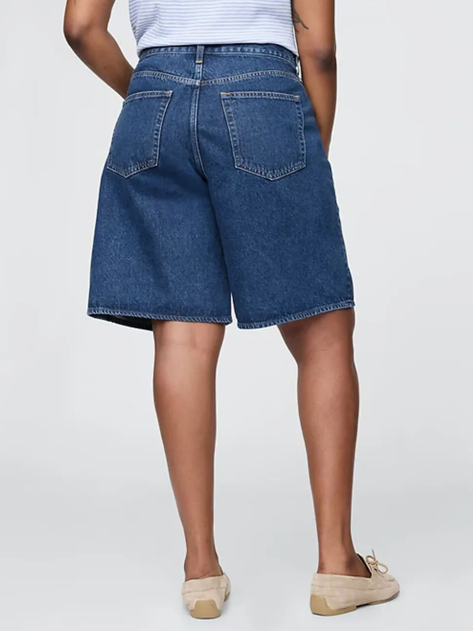 Bleu - Gap short en jean jort long taille mi-haute de 11 pouces