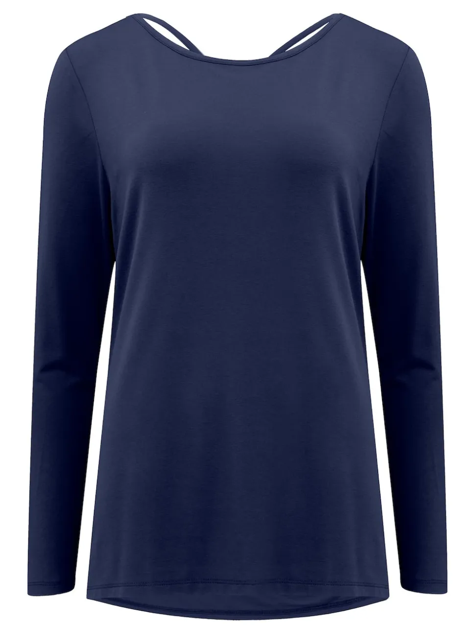 Bleu - Haut de yoga Pour Moi en jersey à dos croisé